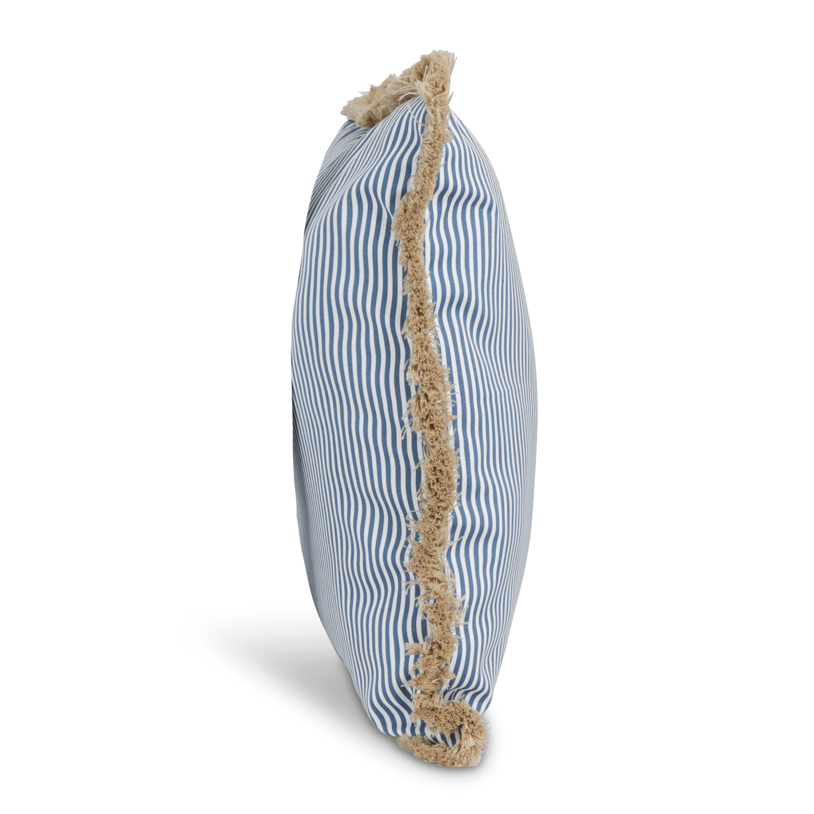 Tahiti Marine Stripe - 50x50cm Fringed Outdoor Cushion