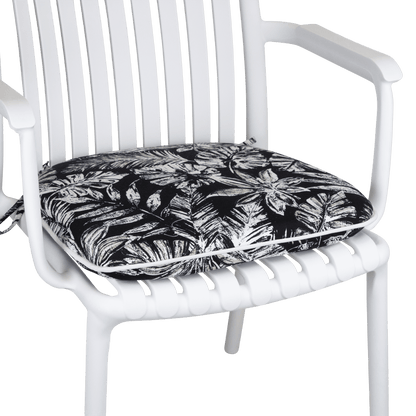 Tahiti Black Escape Rounded Outdoor Chair Pad - 40x42x5cm