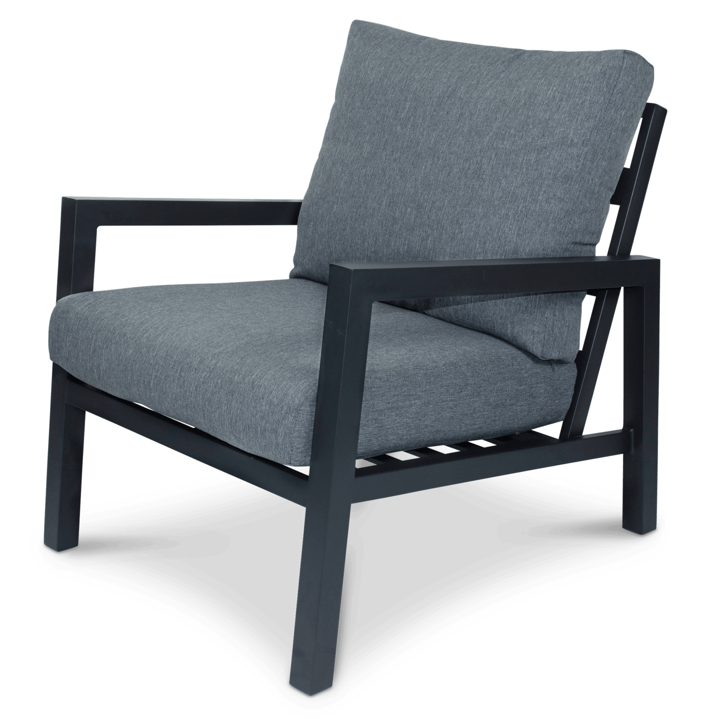 San Sebastian Outdoor Armchair in Gunmetal with Platinum Olefin Cushions