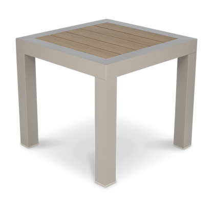 Atlanta Side Table in Taupe with Polywood Top