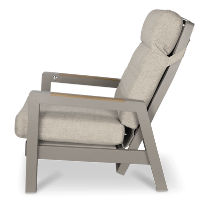 Atlanta 3pc Occasional Set with recline function in Taupe with Latte Spun Polyester Cushions and Polywood Accent