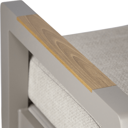 Atlanta 3pc Occasional Set with recline function in Taupe with Latte Spun Polyester Cushions and Polywood Accent