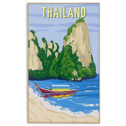 Thailand - 60 x 100cm Outdoor UV Wall Art with Beech Aluminium Frame