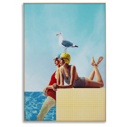 Poolside - 70 x 100cm Outdoor UV Wall Art with Beech Aluminium Frame
