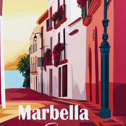 Marbella Spain - 60 x 100cm Outdoor UV Wall Art with Beech Aluminium Frame