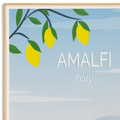 Amalfi Italy - 60 x 100cm Outdoor UV Wall Art with Beech Aluminium Frame