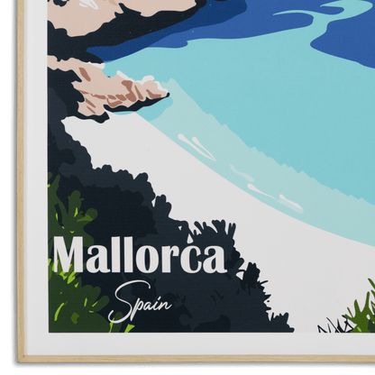 Mallorca Spain - 60 x 100cm Outdoor UV Wall Art with Beech Aluminium Frame