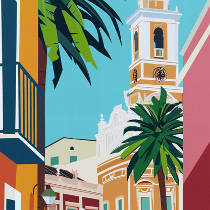 Malaga Spain - 60 x 100cm Outdoor UV Wall Art with Beech Aluminium Frame