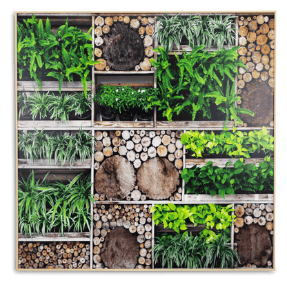 Market Garden - 100 x 100cm Outdoor UV Wall Art with Beech Aluminium Frame