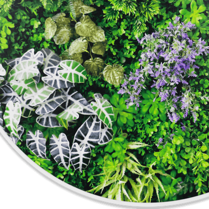 Garden View - 80cm Round Outdoor UV Wall Art with White Aluminium Frame