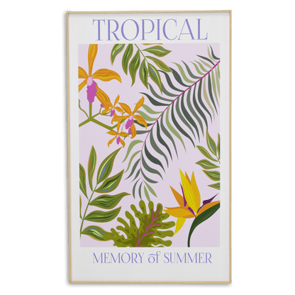 Tropical Memory of Summer - 60 x 100cm Outdoor UV Wall Art with Beech Aluminium Frame