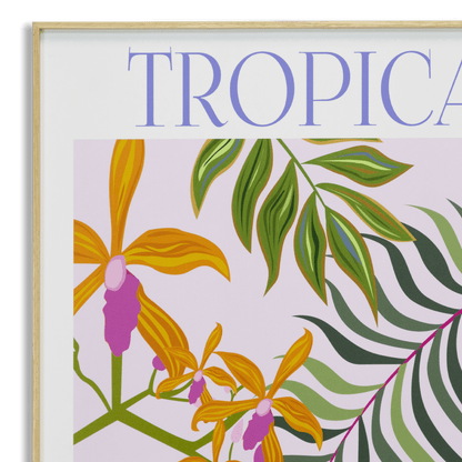 Tropical Memory of Summer - 60 x 100cm Outdoor UV Wall Art with Beech Aluminium Frame