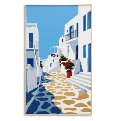 Island Strolling - 60 x 100cm Outdoor UV Wall Art with Beech Aluminium Frame