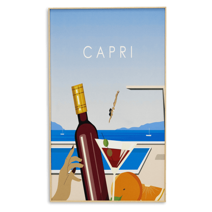 Capri - 60 x 100cm Outdoor UV Wall Art with Beech Aluminium Frame