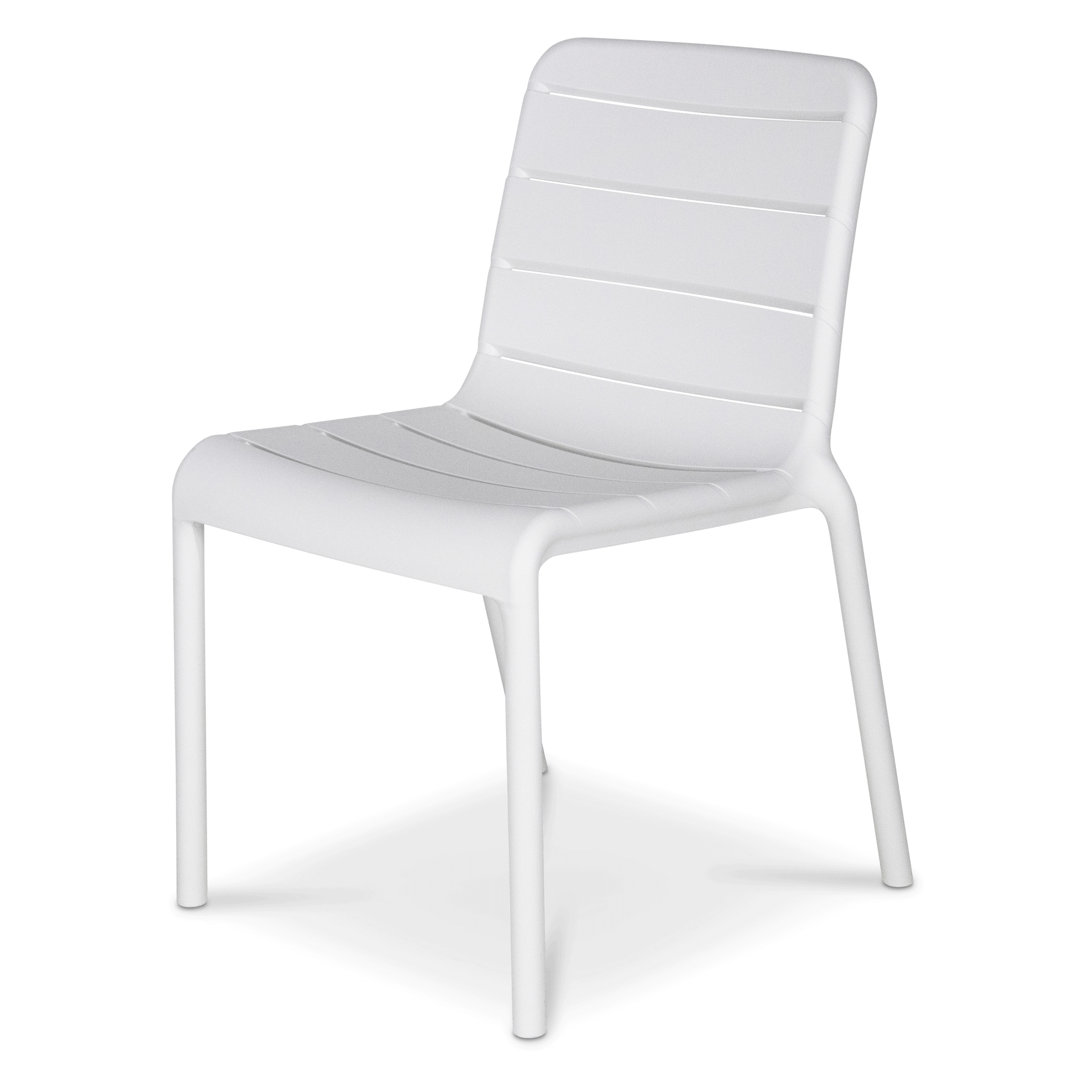 Bahamas Rectangle 7 Piece Outdoor Setting in Arctic White with Aura UV Plastic Outdoor Chairs (PP)
