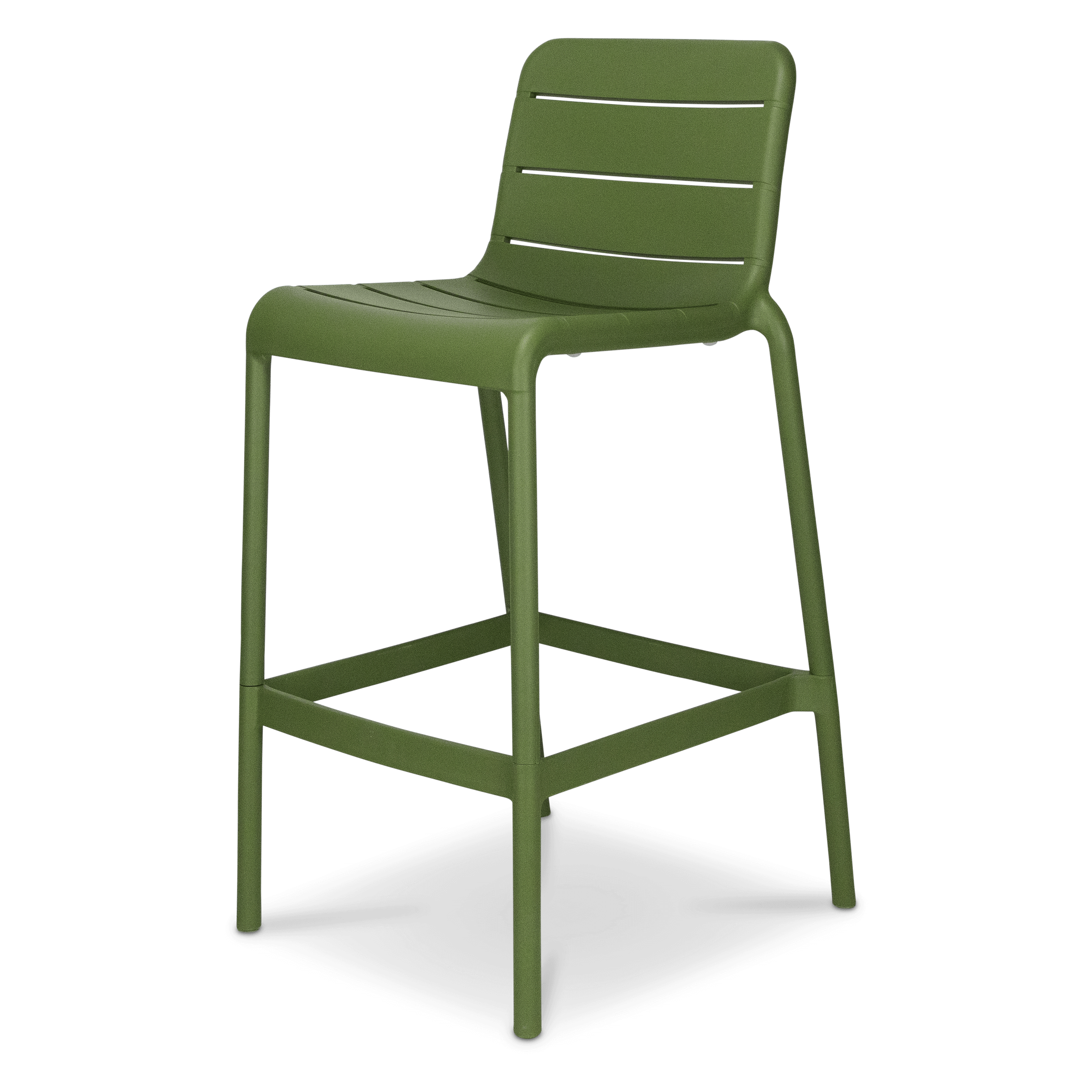 Amalfi 7pc Bar Suite in Arctic White with UV Plastic Outdoor Bar Stools