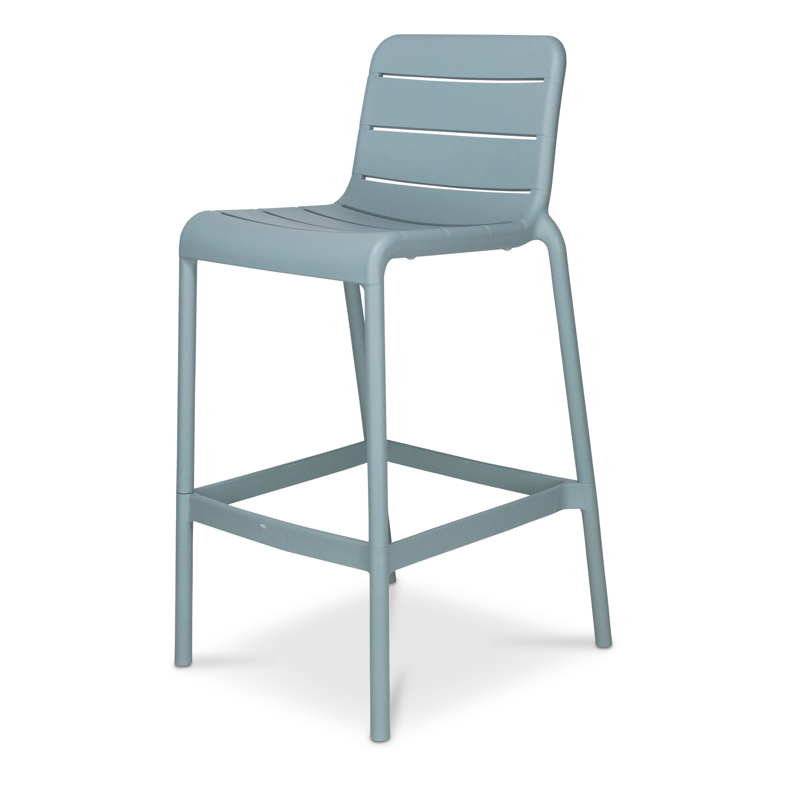 Santorini 5pc Bar Suite in Arctic White with UV Plastic Outdoor Bar Stools