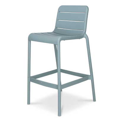 Santorini 5pc Bar Suite in Arctic White with UV Plastic Outdoor Bar Stools