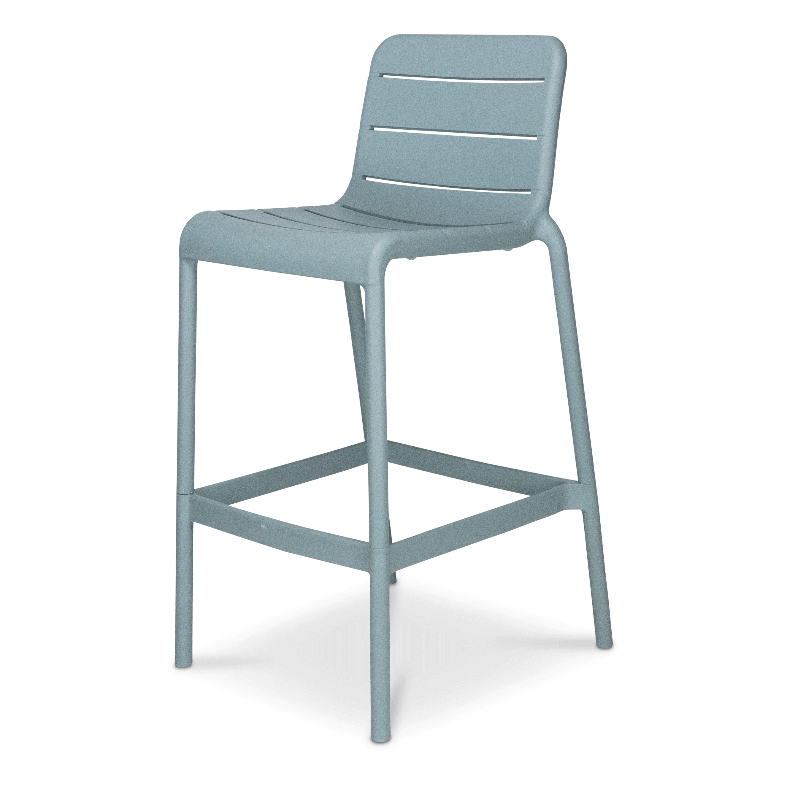 Amalfi 7pc Bar Suite in Arctic White with UV Plastic Outdoor Bar Stools
