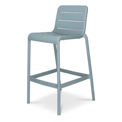 Amalfi 7pc Bar Suite in Gunmetal with UV Plastic Outdoor Bar Stools