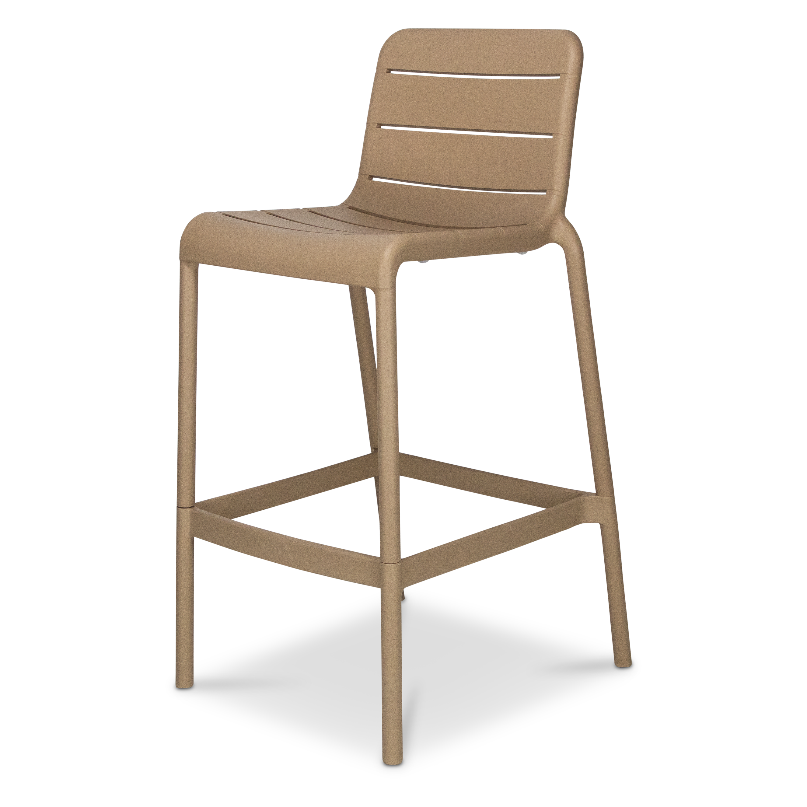 Santorini 5pc Bar Suite in Arctic White with UV Plastic Outdoor Bar Stools