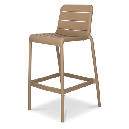 Santorini 5pc Bar Suite in Arctic White with UV Plastic Outdoor Bar Stools
