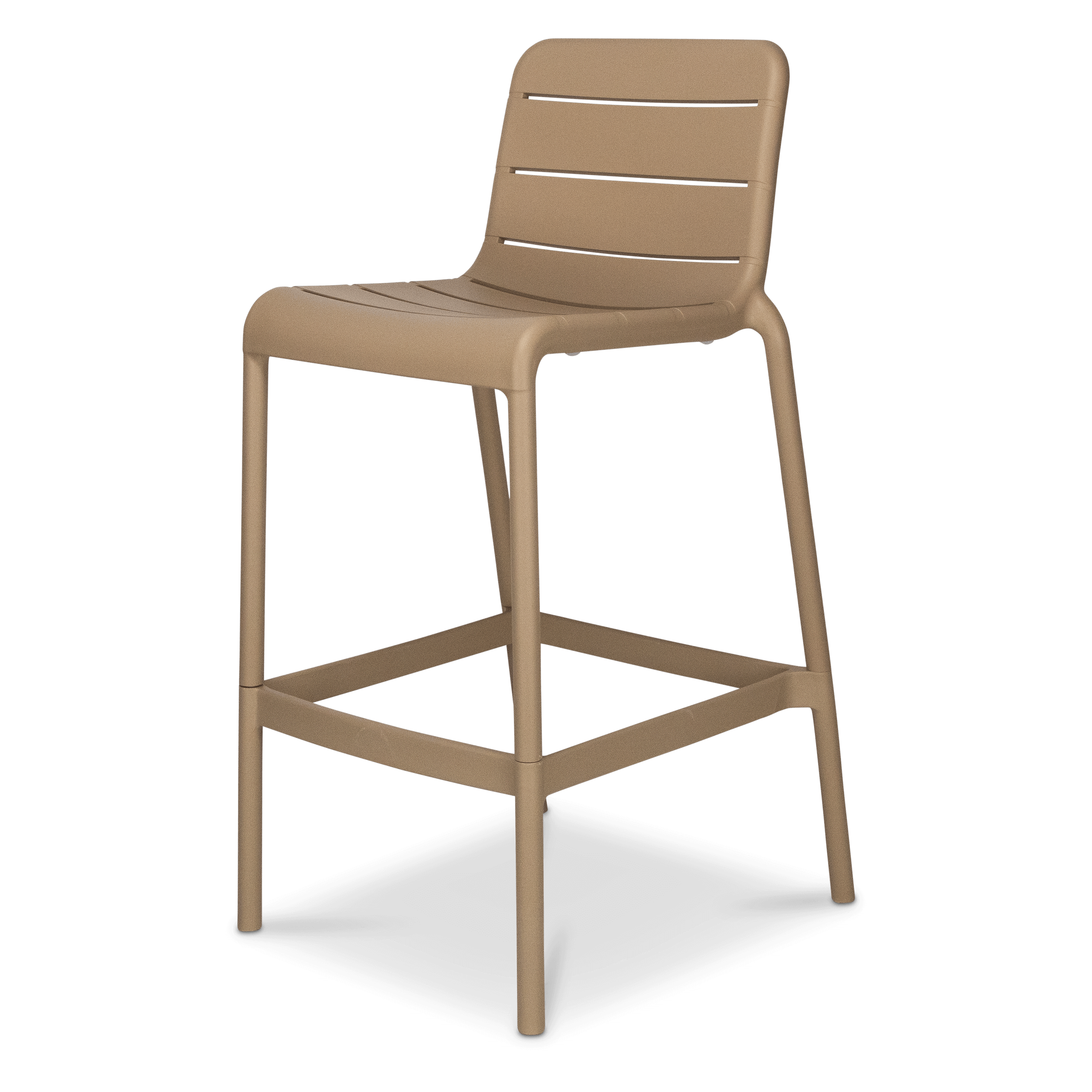 Amalfi 7pc Bar Suite in Arctic White with UV Plastic Outdoor Bar Stools