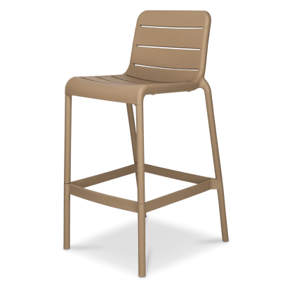 Amalfi 7pc Bar Suite in Arctic White with UV Plastic Outdoor Bar Stools