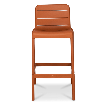 Aura UV Polypropylene Premium Bar Stool in Tangerine