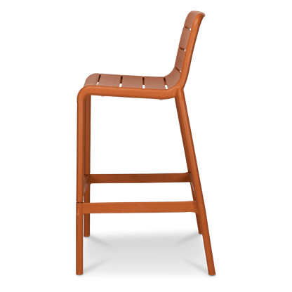 Aura UV Polypropylene Premium Bar Stool in Tangerine