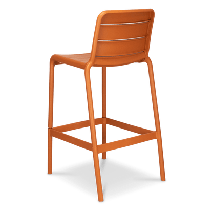Aura UV Polypropylene Premium Bar Stool in Tangerine
