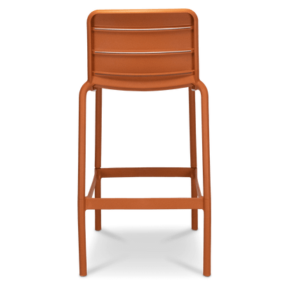 Aura UV Polypropylene Premium Bar Stool in Tangerine