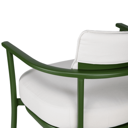 Monterra Occasional Chair in Forrest Green with Olefin Cushions and Removable Back Rest Cushion