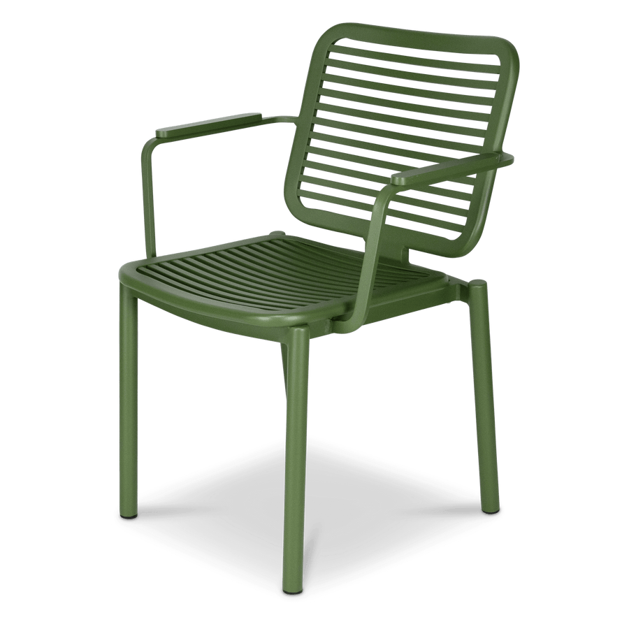 Azure Dining Chair in Forest Green Aluminium