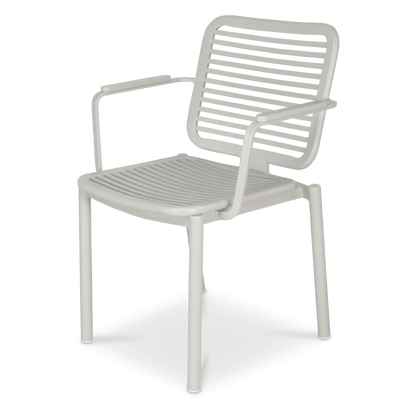 Bahamas Square Cafe 5 Piece Outdoor Setting in Arctic White with Aluminium Chairs