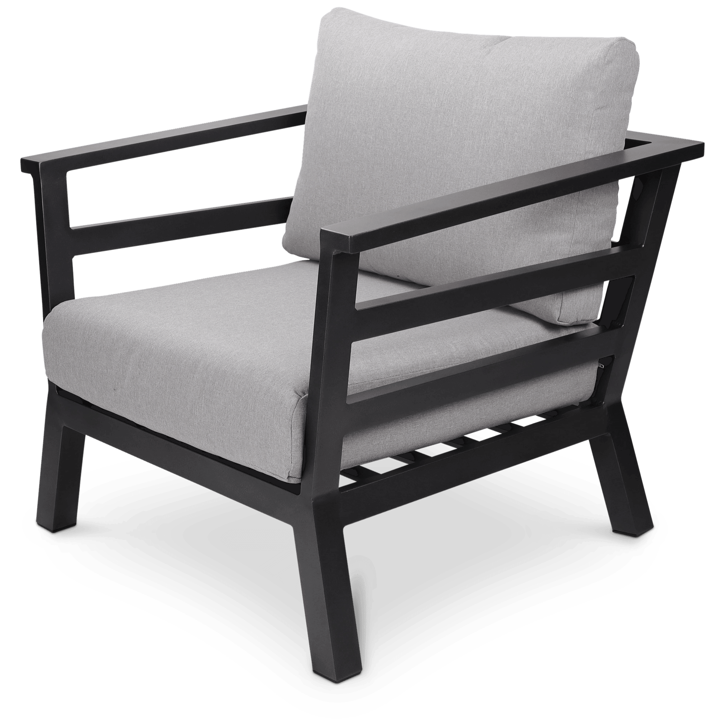 Aveiro Outdoor Armchair in Gunmetal Grey with Stone Olefin Cushion