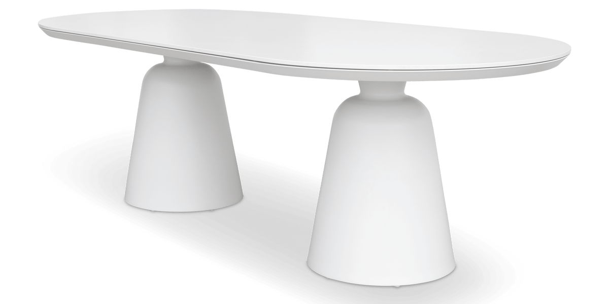 Azure Dining Table in Arctic White with Sintered Stone Top