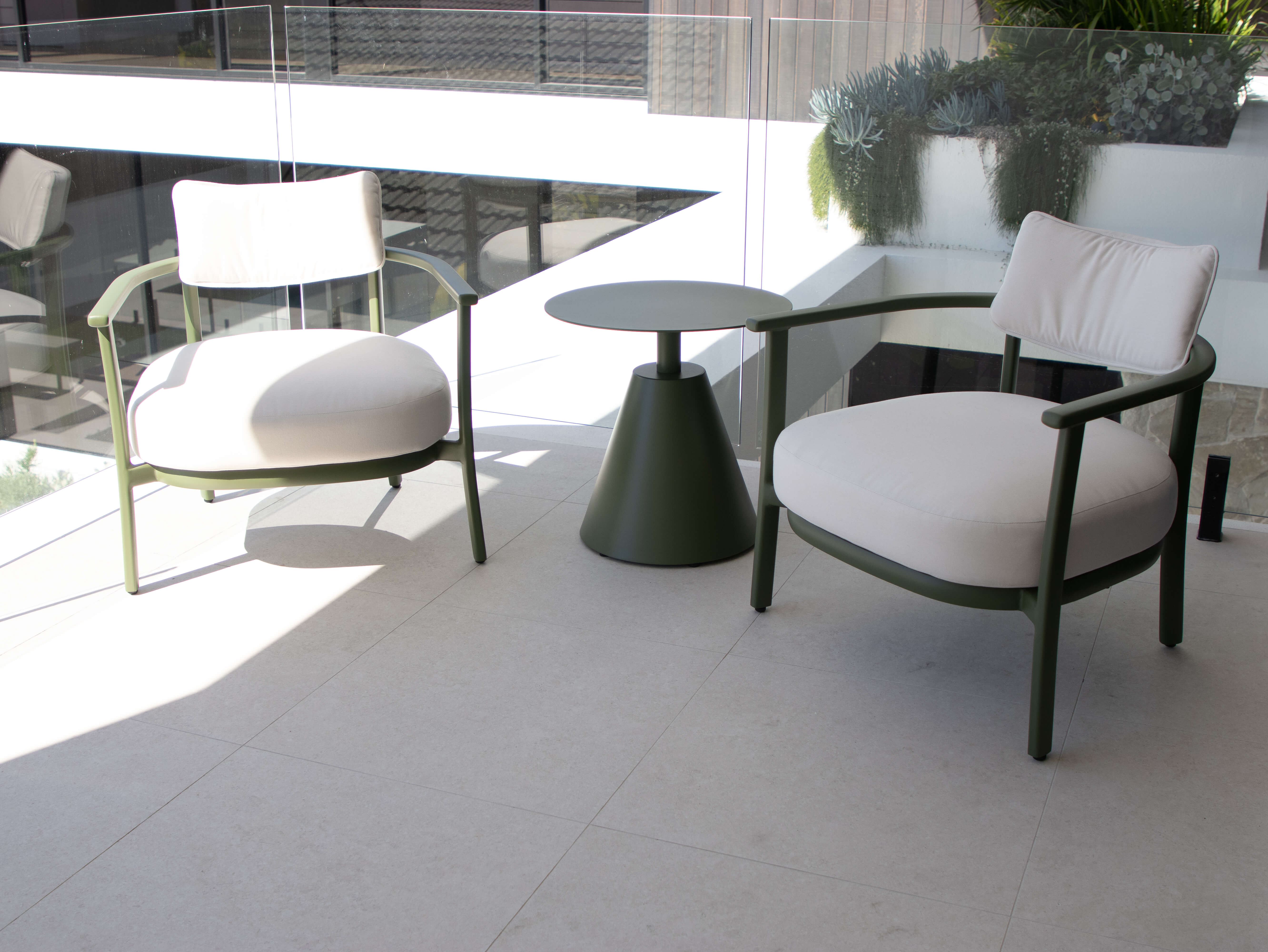 Monterra 3pc Occasional Set in Forest Green with Olefin Cushions