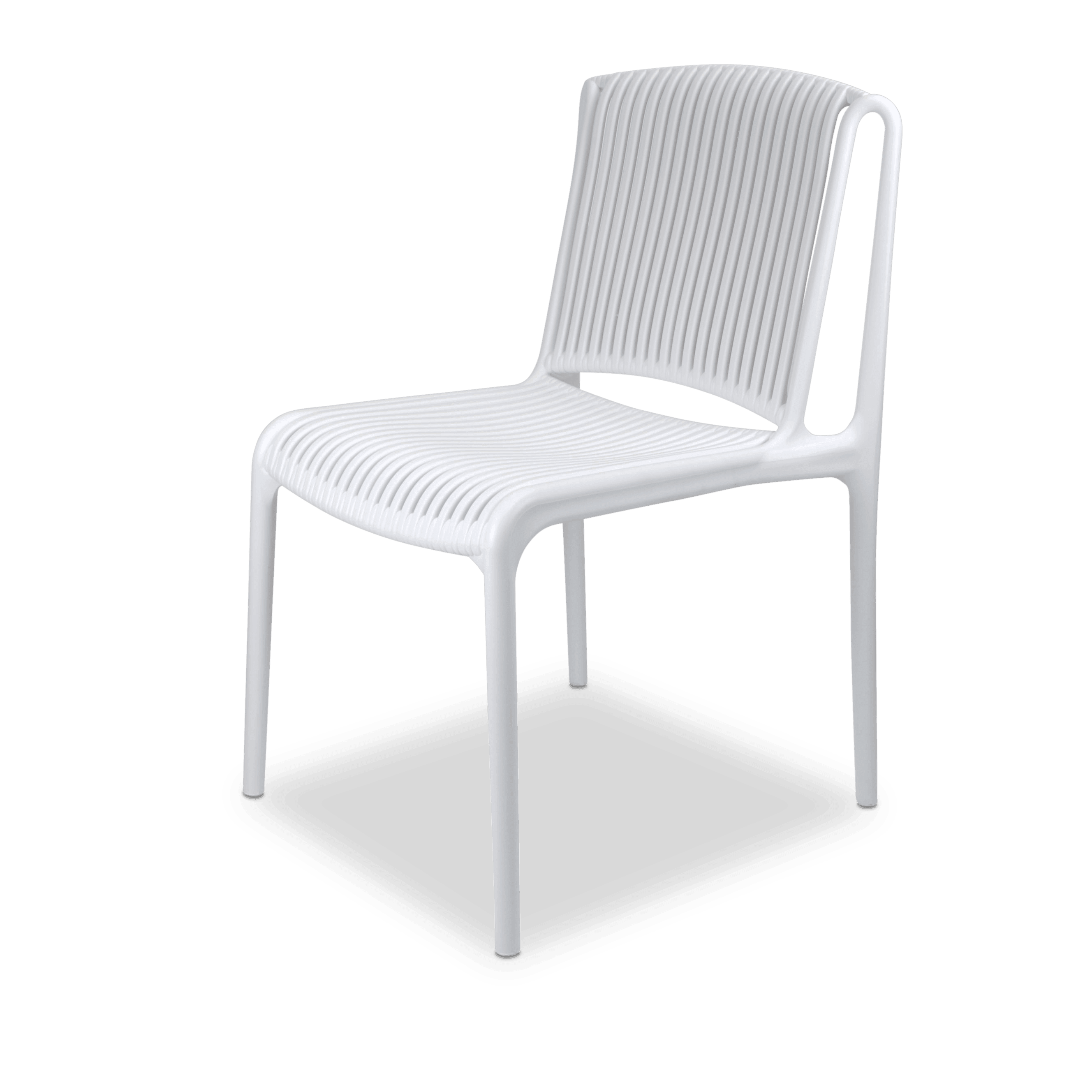 Bahamas Rectangle 7 Piece Outdoor Setting in Arctic White with UV Plastic Outdoor Chairs (PP)