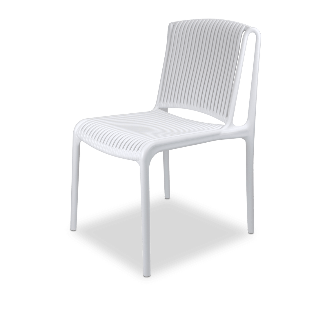 Amalfi Square 5 Piece Outdoor Setting in Arctic White with UV Plastic Outdoor Chairs (PP)