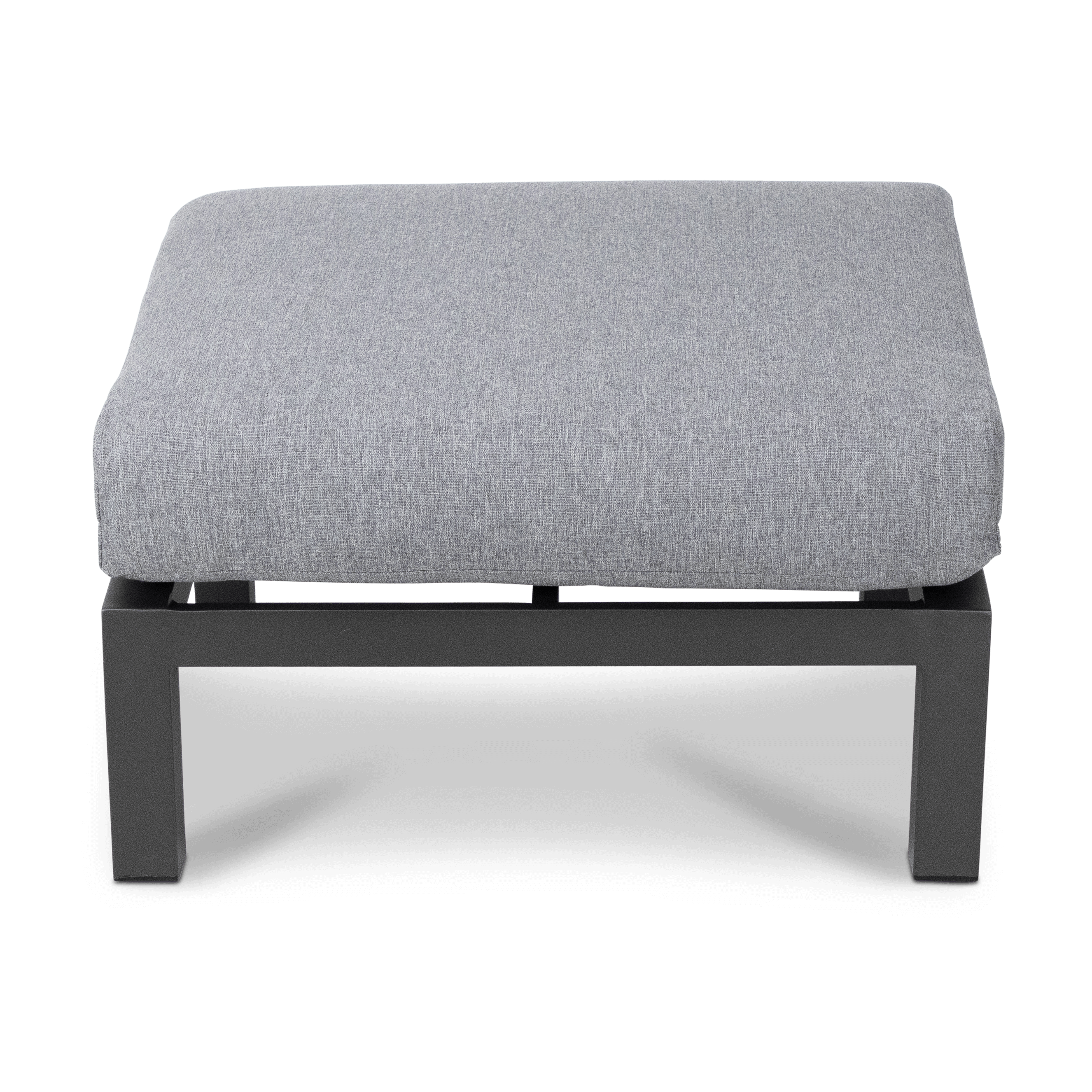 San Sebastian Foot Stool in Gunmetal with Platinum Olefin Cushions