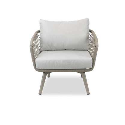 Antigua 3pc Occasional Set in Taupe with Dune Olefin Cushions and Rope