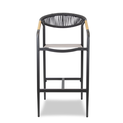 Amalfi Square 5pc Bar Suite in Gunmetal Aluminium