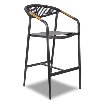Cafe Collection Square 3pc Bar Suite in Gunmetal Aluminium