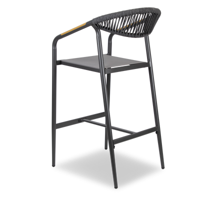Amalfi Square 5pc Bar Suite in Gunmetal Aluminium