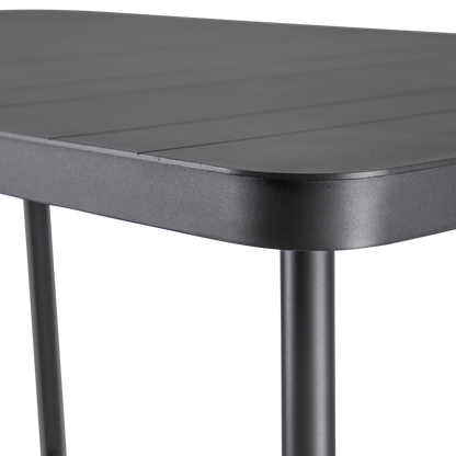 Amalfi Rectangle 7pc Bar Suite in Gunmetal Aluminium
