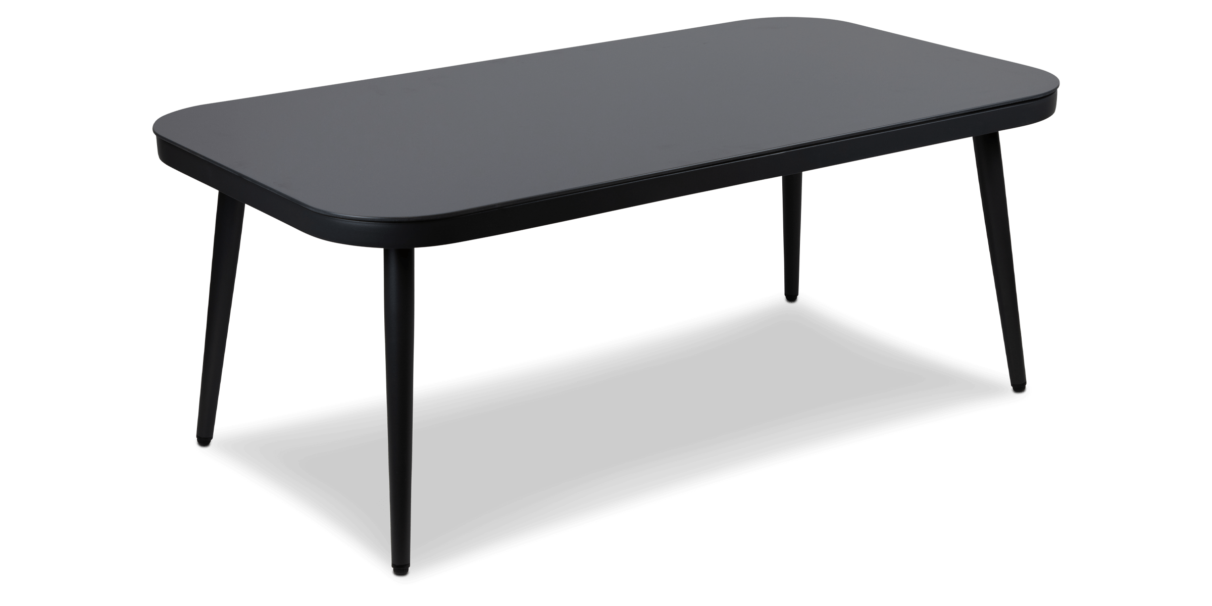 Santa Monica Coffee Table with Tempered Glass Top and Gunmetal Aluminium Frame