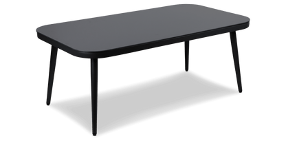 Santa Monica Coffee Table with Tempered Glass Top and Gunmetal Aluminium Frame