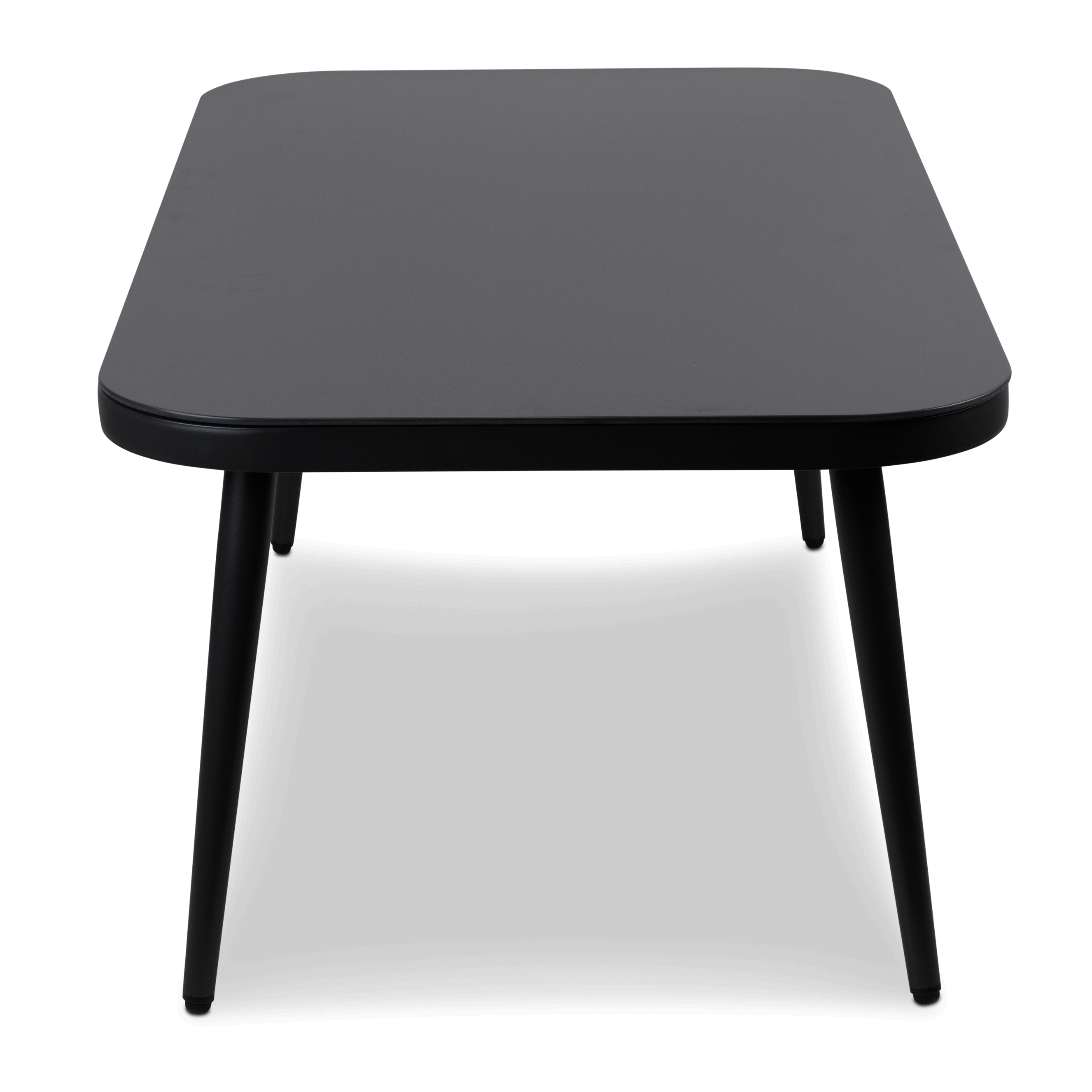 Santa Monica Coffee Table with Tempered Glass Top and Gunmetal Aluminium Frame