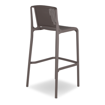 Paros UV Plastic Outdoor Bar Stool (PP) in Taupe